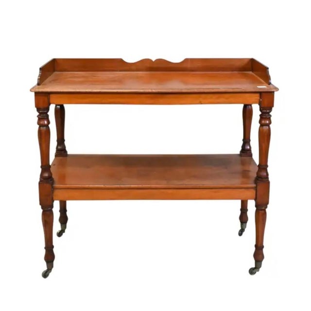English Two-Tiered Walnut Serving Trolley For Sale In Tampa - Image 6 of 14