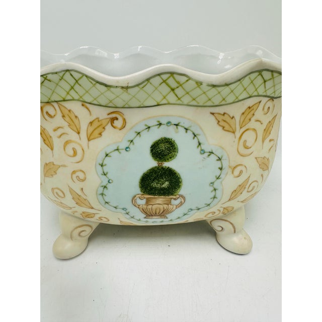 Cream Vintage Ceramic Cache Pot For Sale - Image 8 of 8