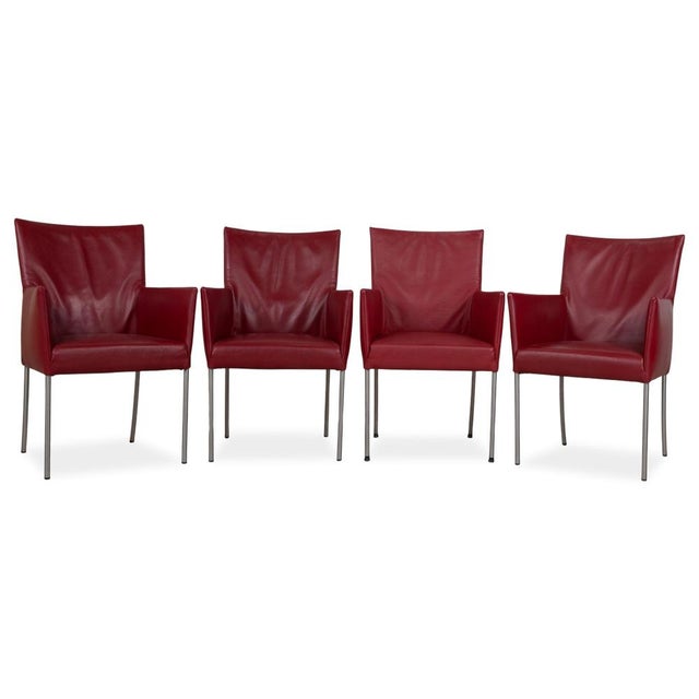 Arc-E Dining Chairs in Red Leather from Bert Plantagie, Set of 4 For Sale - Image 14 of 14