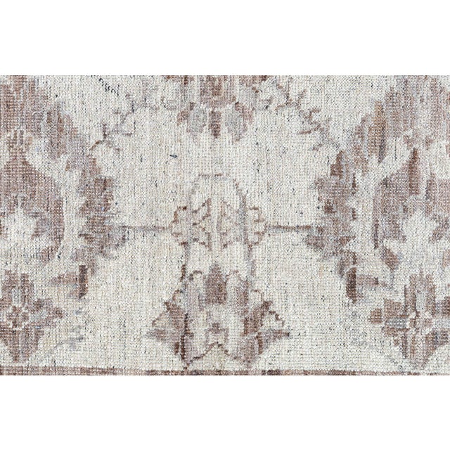 Inspired Runner In Light Beige With Classic Taupe "Terrosa" by Doris Leslie Blau For Sale - Image 4 of 9