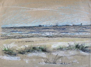 Victor Karnauh, by the Sea, 1990s, Pastel on Paper