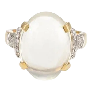 Bohemian Chic 20th Century 8.6 Ctw Moonstone Cocktail Ring Size 5