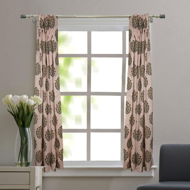 Bring artisanal charm to your home with this Handmade Block Print Ring Curtain. Expertly crafted from soft, breathable...