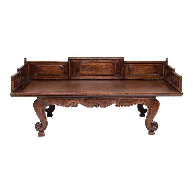 19th Century Chinese Luohan Bed With Stepped Railing For Sale