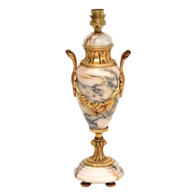 Antique French Marble and Gilt Bronze Table Lamp, 1890s For Sale