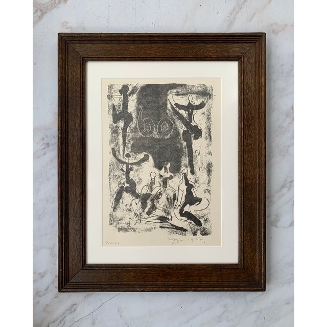 1967 Limited Edition Original Lithograph of Female Figures by German Artist Ugge Bärtle. From afar, and at first glance,...