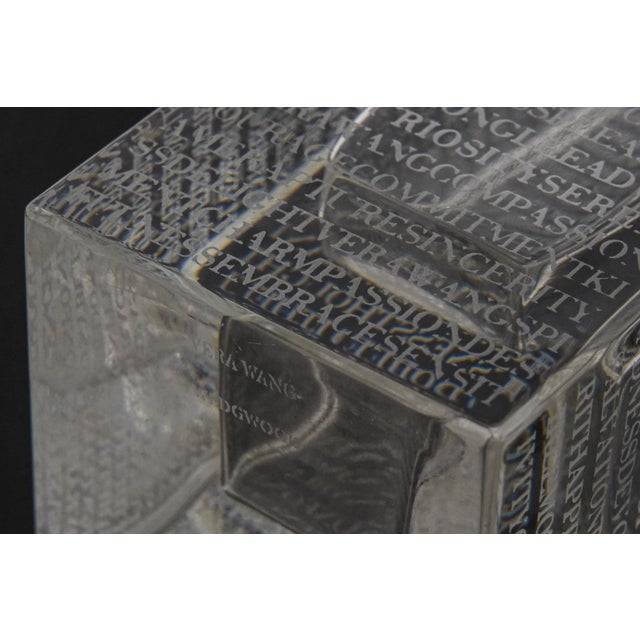 Wedgwood Modern Glass Spiritual Cascading Words Vase For Sale - Image 12 of 12