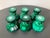 Bohemia Art Deco Green Malachite Geometric Glass Pedestal Master Salt Cellars or Egg Cup Holders- Set of 6 For Sale - Image 4 of 11