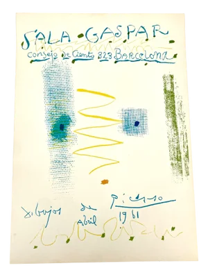 Original Exhibition Poster for Pablo Picasso at the Sala Gaspar Gallery Barcelona, April 1961, Spain