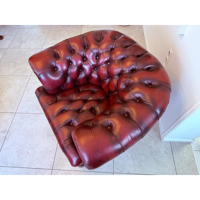2000 - 2009 Oxblood Red Chesterfield Club Lounge Chair For Sale - Image 5 of 12