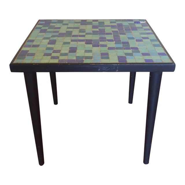 MidCentury Modern Glass Mosaic Side Table Chairish