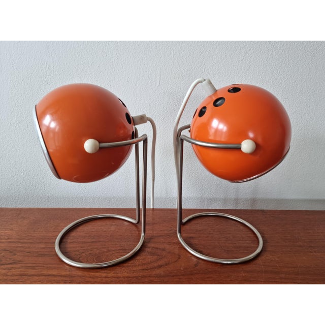 Mid-Century Eye Ball Table Lamps, 1970s, Set of 2 For Sale - Image 3 of 18