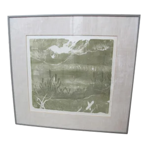 Dorothy Tadlock Signed Limited Edition Framed Woodblock Print the Pool