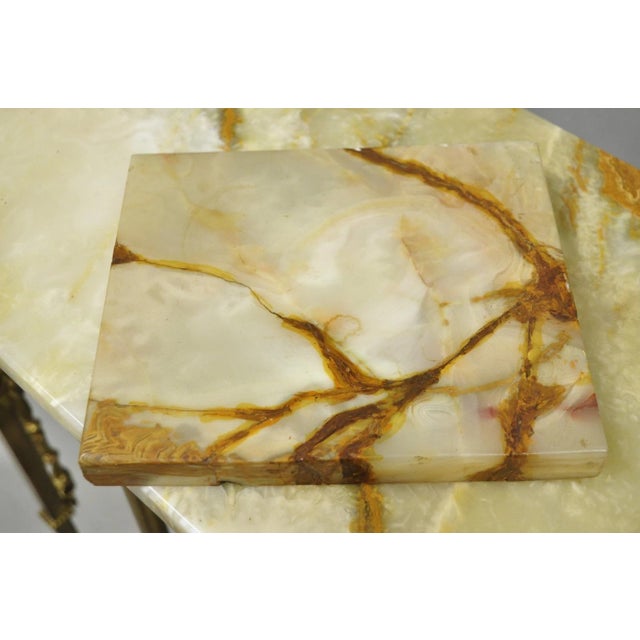 Antique Victorian Brass & Onyx Ornate Tiered Etagere Curio Display Stand Shelf For Sale - Image 17 of 18