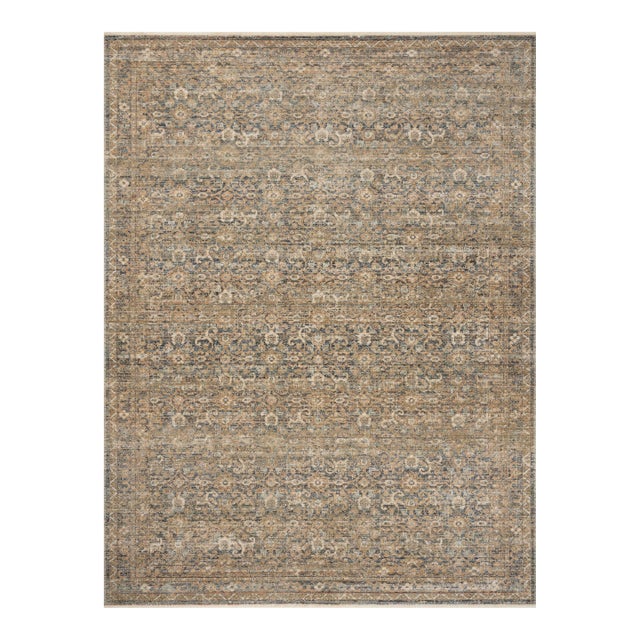Amber Lewis x Loloi Molly Denim / Gold 2'-3" x 3'-10" Accent Rug For Sale