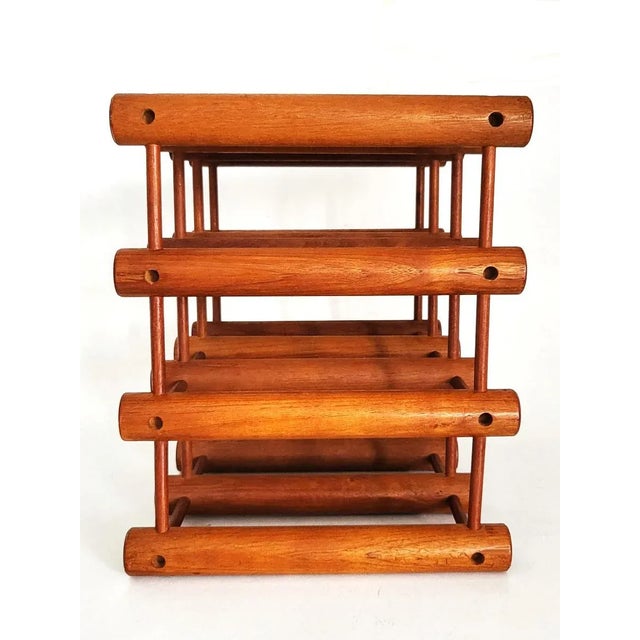 Mid 20th Century Teak Wood Wine Rack by Nissen Langaa, Made in Denmark