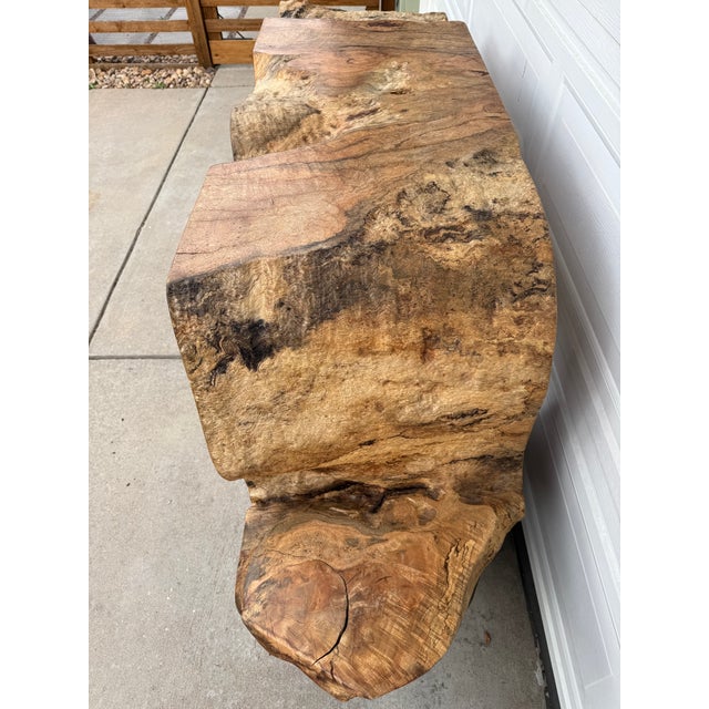 1990s Statement Live-Edge Mango Wood "Window" Slab For Sale - Image 17 of 18