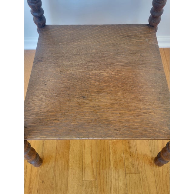 Early 20th-Century Oak Square Parlor Table With Lower Shelf For Sale - Image 10 of 12