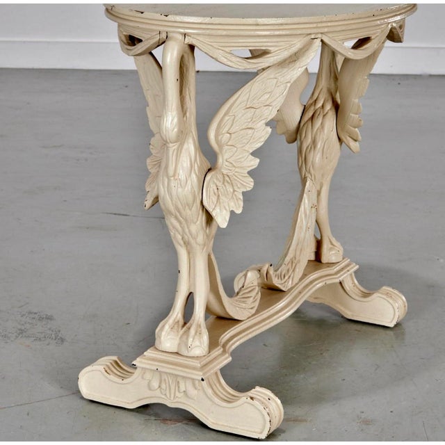 Art Deco Art Deco French Painted Swan Oval Side Table, c.1930s For Sale - Image 3 of 6
