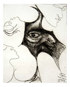 Leszek Rózga, Crete: Satyr and Maenads, 2008, Etching on Paper