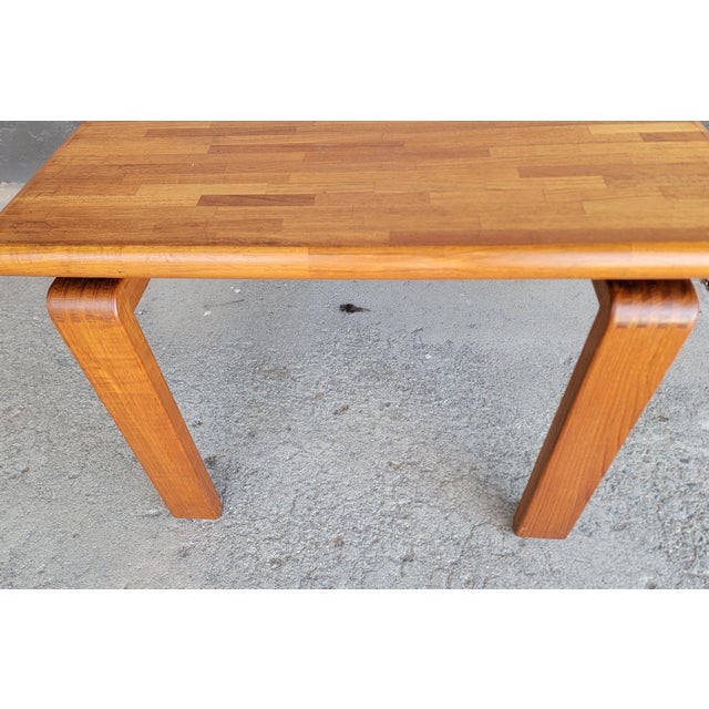Solid Teak Danish Modern Patchwork Side Table For Sale - Image 4 of 6