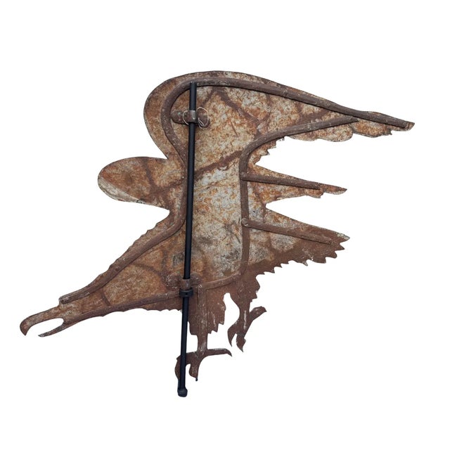 Extra Large 19th Century Eagle Silhouette Copper-Washed Iron Weathervane For Sale - Image 6 of 10
