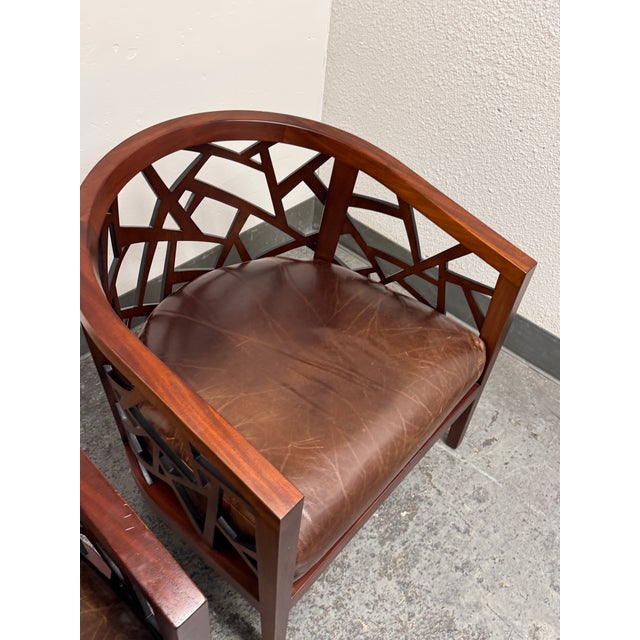 Brown Crate & Barrel Ankara Lounge Chairs, Pair For Sale - Image 8 of 15