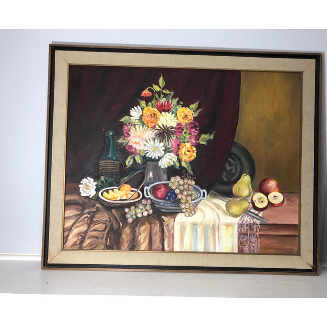 Early 20th Century Antique Oil on Canvas Board Painting For Sale - Image 9 of 9