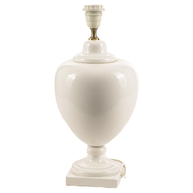Ceramic Italian White Ceramic Table Lamp, 1980s For Sale - Image 7 of 7