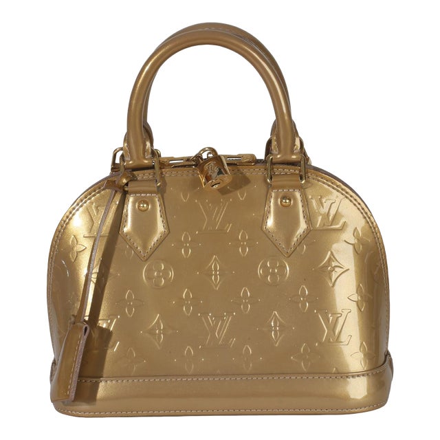 Beige Poudre Monogram Vernis Alma BB For Sale
