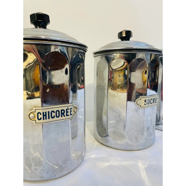French Art Deco Coffee, Sugar, and Chicory Containers, 1920s, Set of 3 For Sale - Image 4 of 9