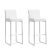 Denmark White Vegan Leather & Steel Bar Stools - Set of 2 For Sale - Image 11 of 11