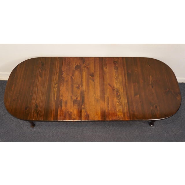 ETHAN ALLEN Antiqued Pine Old Tavern Rustic Americana 96" Oval Dining Table 12-6024 29.5" High 60" Wide 39" Deep 3 Leaves;...