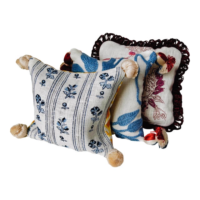 Schumacher, Sanderson, Sanderson, Chelsea Textiles Lavender-Filled Decorative Pillows - Set of 3 For Sale