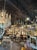 Metal Vintage Italian Silver and Gold Leaf Chandelier For Sale - Image 7 of 7