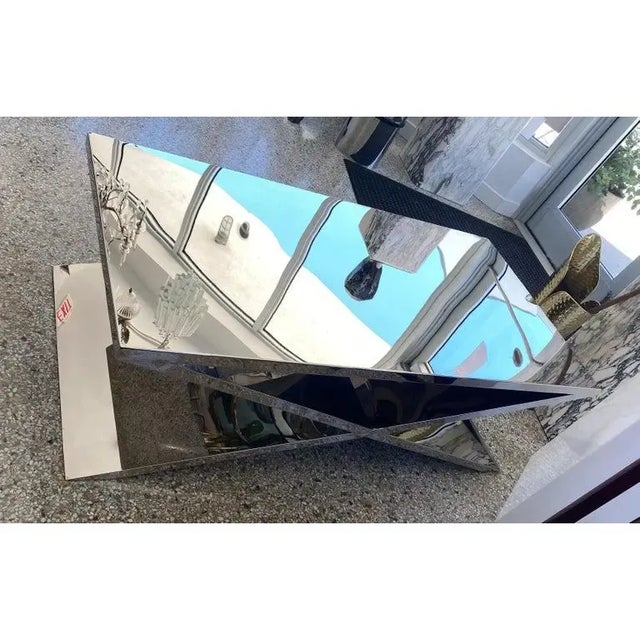 X-Base Cocktail Table Polished Steel For Sale - Image 10 of 13