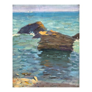 Original Seascape Oil Painting, Ukrainian Artist, 1960s 38-31 For Sale