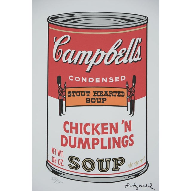 ANDY WARHOL (1928-1987) Campbell's Chicken and Dumplings Soup Color granolithograph Signed in the plate Limited edition of...
