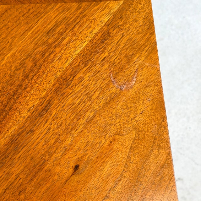 1960s Lane Altavista Diamond Inlay Walnut Parsons Side Table For Sale - Image 9 of 12