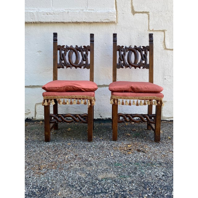 Antique Italian Chairs a Pair For Sale In Chicago - Image 6 of 6