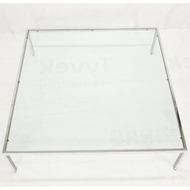 Mid 20th Century Mid Century Modern Large Oversize Square Chrome Stainless Steel Coffee Table For Sale - Image 5 of 10