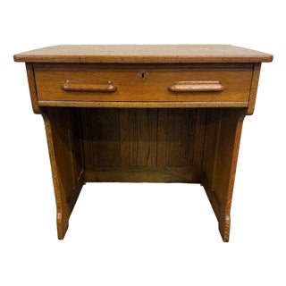 Antique American Arts & Crafts Mission Quarter Sawn White Oak Library Table Desk For Sale