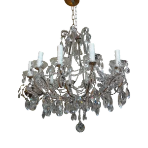 1920s Italian Beaded and Crystal Chandelier