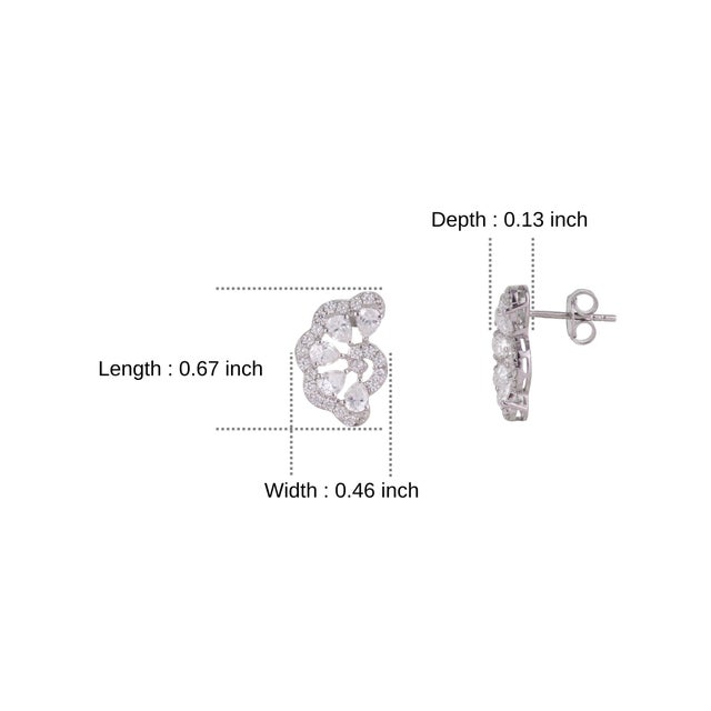 Contemporary Openwork Radiant Moissanite Cluster Stud Earrings, 2 Pieces For Sale - Image 9 of 12