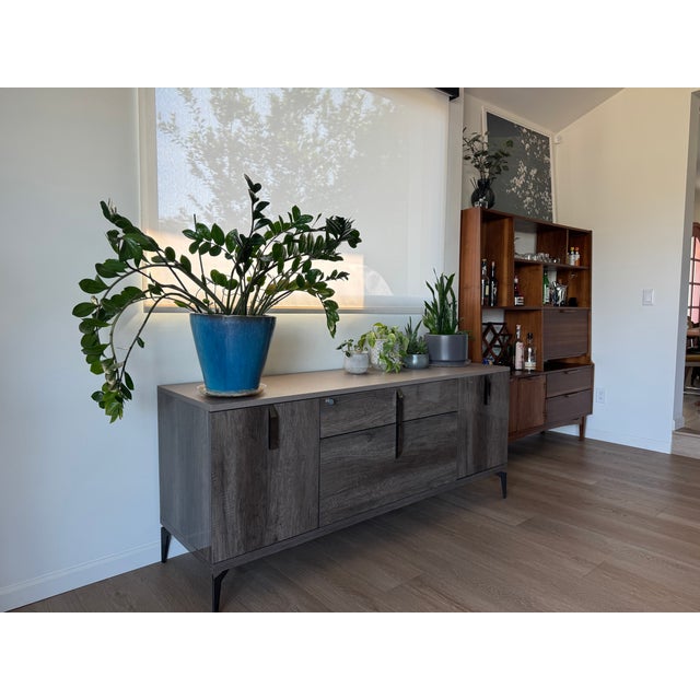 Contemporary Alf Italia Montecarlo Credenza | Koto Grey High Gloss | Made in Italy | 2019 For Sale - Image 3 of 13