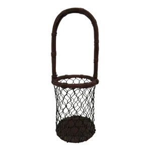 Vintage 1970s Wine Bottle Basket Caddy Holder
