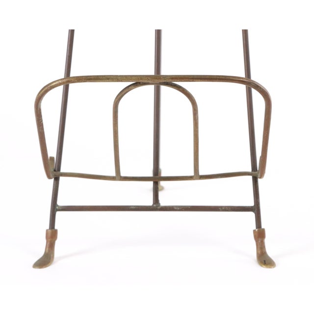Early 20th Century Brass Tripod Tier Magazine Rack For Sale - Image 4 of 8