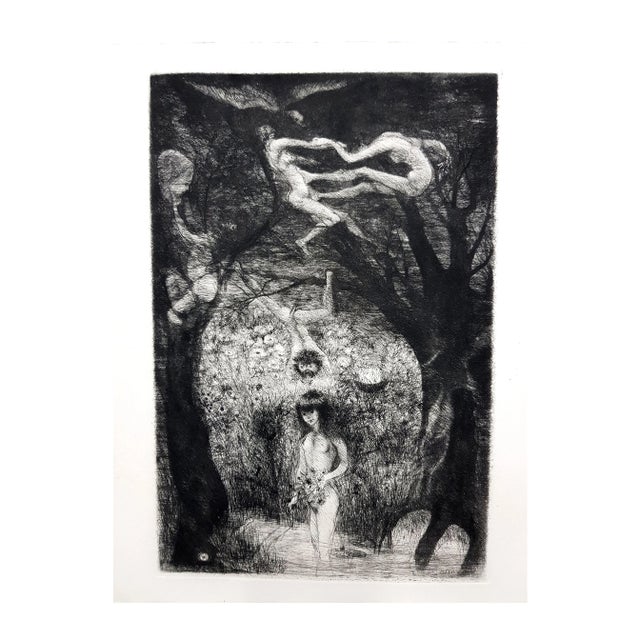 Edouard Goerg - Magic Jungle - Original Etching 1946 For Sale - Image 9 of 10
