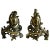 Brass Small Chenets or Andirons With Shield and Scrolls, 19th Century - a Pair For Sale