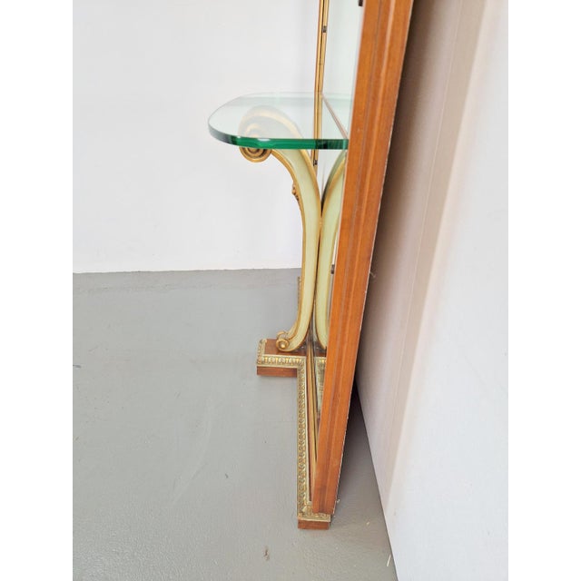 Wood Vintage Floor Mirror with Console Table from Cristal Art, Italy, 1960s For Sale - Image 7 of 18